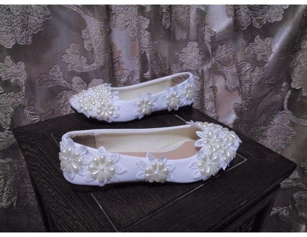 

ivory жемчуг свадьба квартира обувь для сладкой романтической ручной работы женщины повелительницы женской женщины плюс размеры слоновой кос, Black