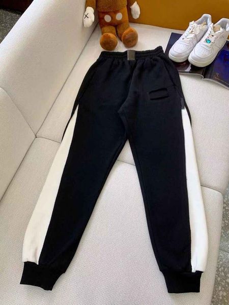 

fashion 21aw women casual pants stylist simple silm drawstring female pants high qulity sport style loose pant black andd gray color s-l, Black;white