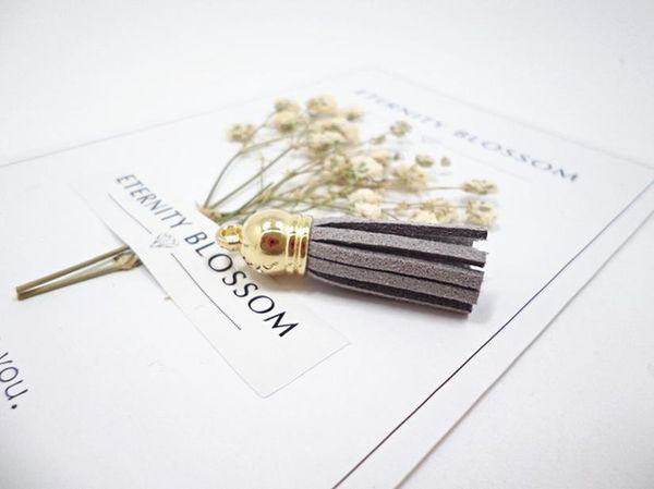 

30pcs 38mm mini gold hat leather tassels pendant jewelry curtain garments decorative accessories key bag pendant craft tassels h jllrku