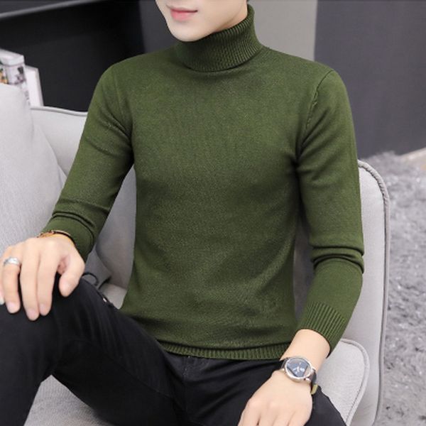 

2020 mens turtleneck sweaters and pullovers winter casual solid knitted turtleneck wool sweater fashion men pullover homme 5xl, White;black