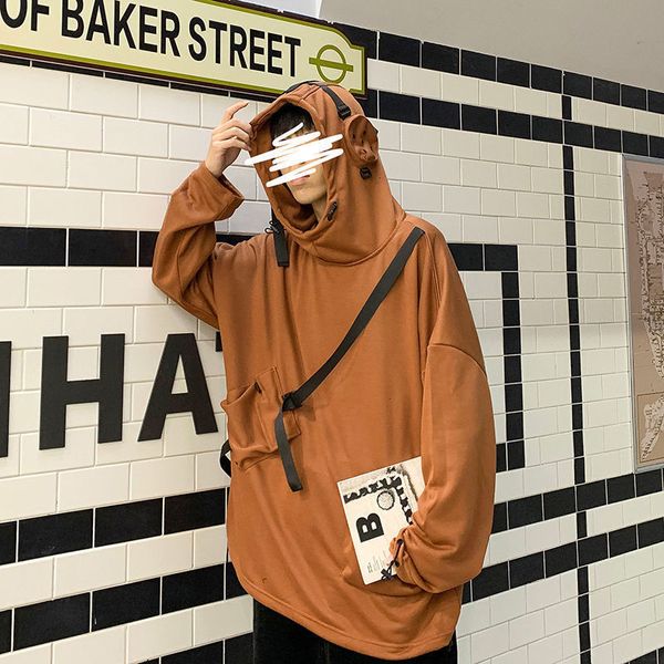 

2021 new privathinker men's casual oversize hoodies korean streetwear 2021 woman hooded sweatshirts hip hop fashion man clothing pm3k, Black