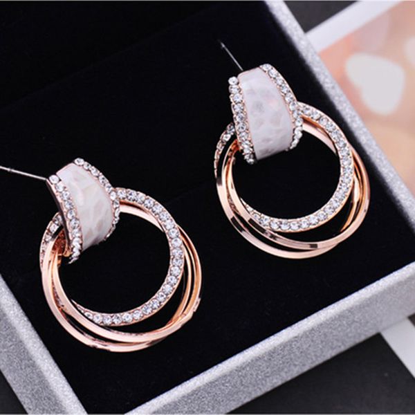 

fashion earring new fashion pendant female circle dangle earrings eardrop elegant jewelry women simple gift, Silver