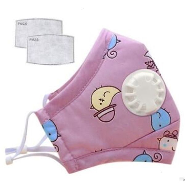 

cotton cartoon kid's children's mouth print cover pm2.5 with 2psc filter anti haze breathing valve mask designer masks l pabcf