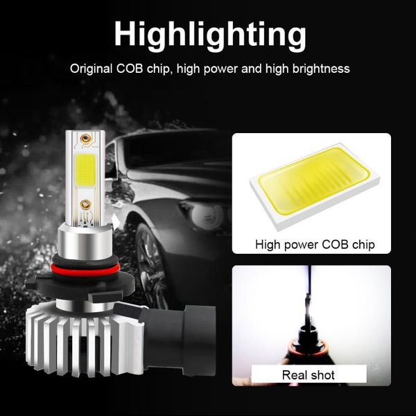 

1pc h4 h7 h11 led car led headlight bulb kit h3 9012 9005 9006 h1 100w 26000lm 6000k white light