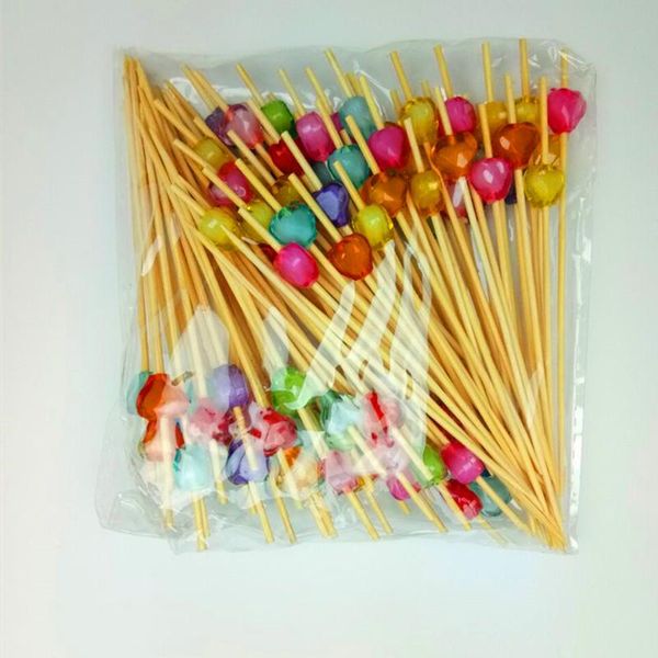 

xunzhe 100 шт bag red finger вход bamboo фрукты вилка растительное вилка фрукты закуска десерт вилы держатель для партии qyljgd mywjqq