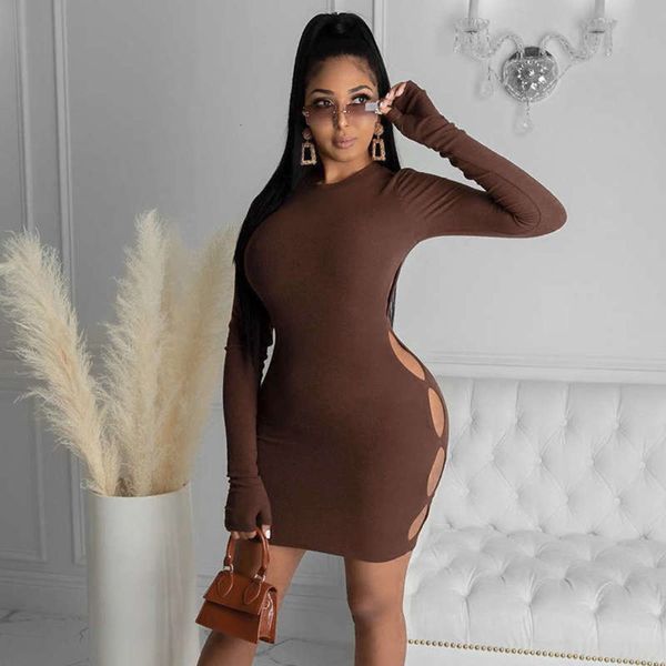 

dress / fall selling winter 2020 new style side cut out finger wrap hip skirt, Black;gray