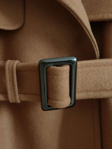 

1knee length overcoat women's new winter 2020 european and a-sa large lapel woolen coat 211618uy, Black