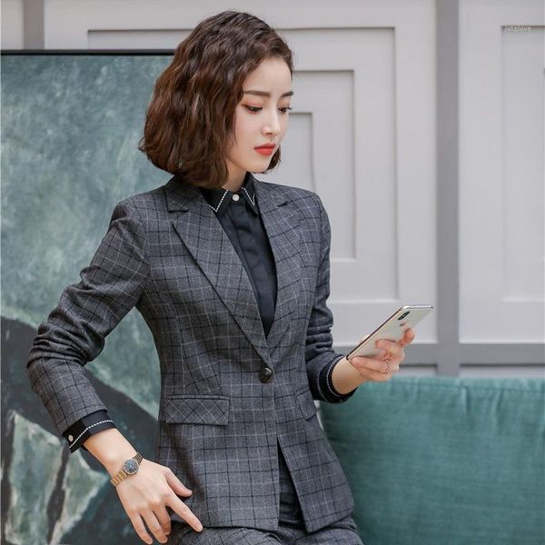 

fabric formal blazers and jackets coat fashion plaid ol styles blazers ladies business outwear clothes1, White;black