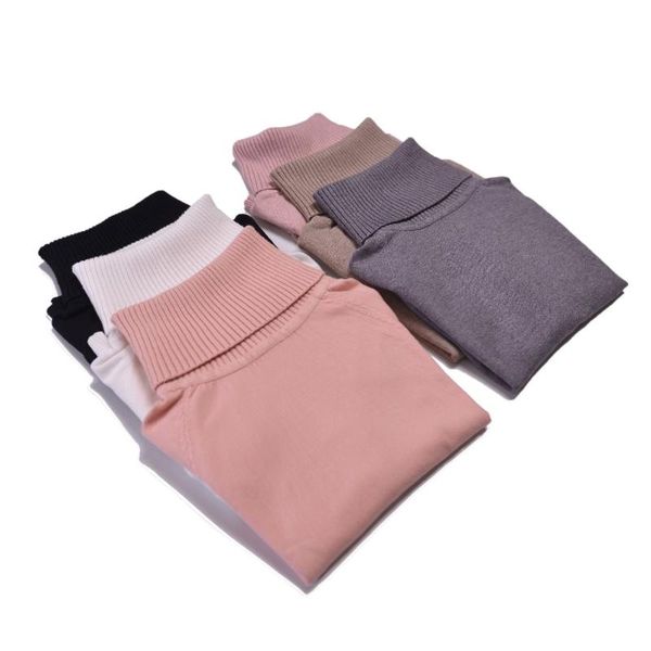 

2021 autumn winter thick turn-down collar high elasticity casual pullovers female thick turtleneck knitted women sweater, White;black