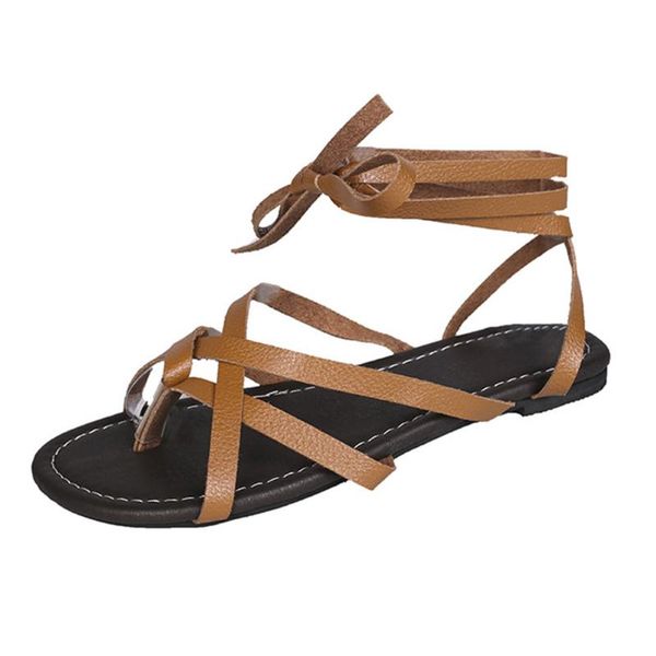 

women lace up gladiator sandals anti-slip sole summer beach casual flat flip flops shoes comfort soft, Black