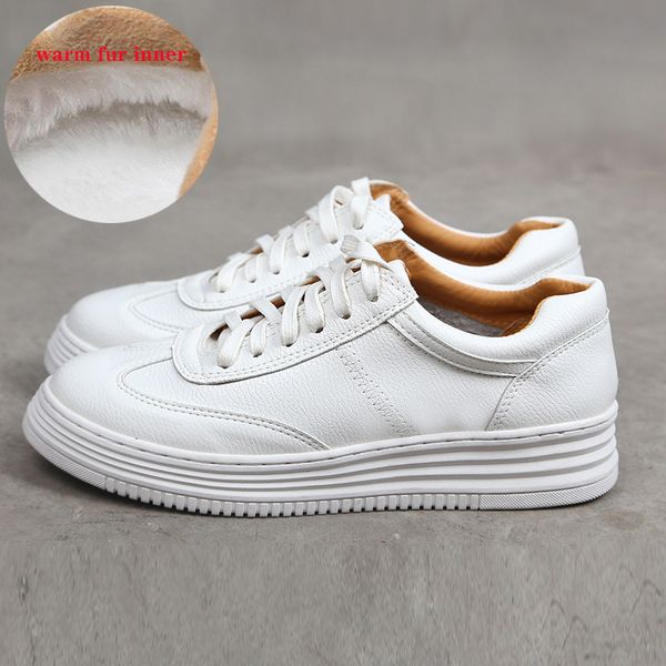 

fashion split leather chunky sneakers white shoes lace up tenis feminino zapatos de mujer platform women casual shoe, Red;white