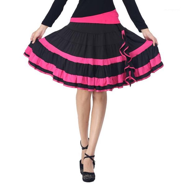 

square dance clothing dance costume skirt ballroom skirt latin1, Black;red