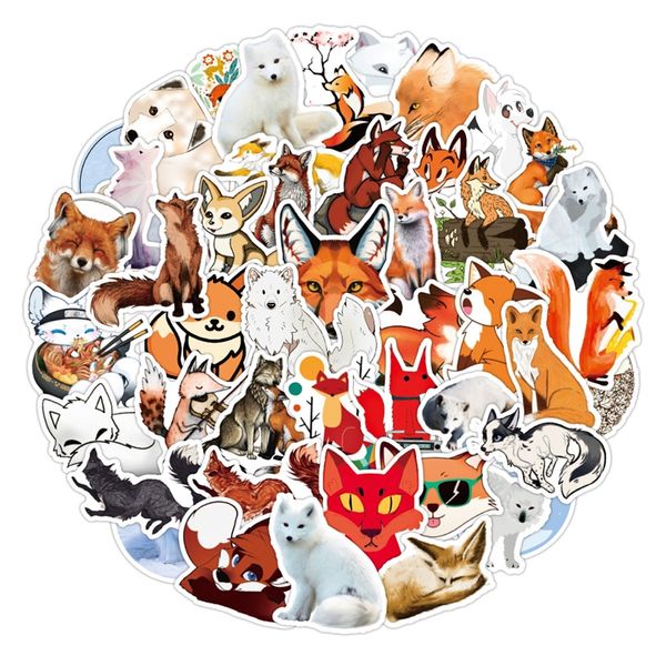 50 Stück Hotsale Cartoon Cute Fox Aufkleber Pack Nicht zufällige Graffiti Auto Fahrrad Gepäck Aufkleber Laptop Skateboard Motor Wasserflasche Aufkleber