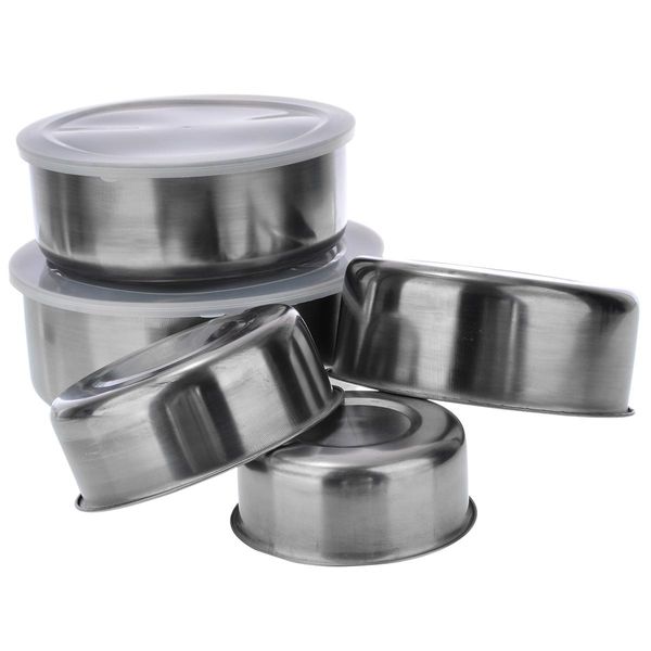 

5pcs set stainless steel mixing bowl pasta fruit bowl lunch storage holder food container kitchen pot tableware tools wmtysk bdesybag