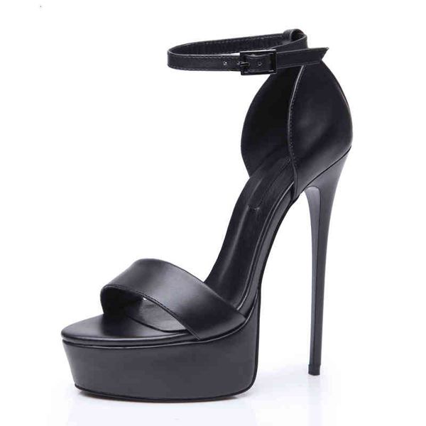 

heel -stiletto shoes pu leather black high shoes for evening party sandals undersize to oversize