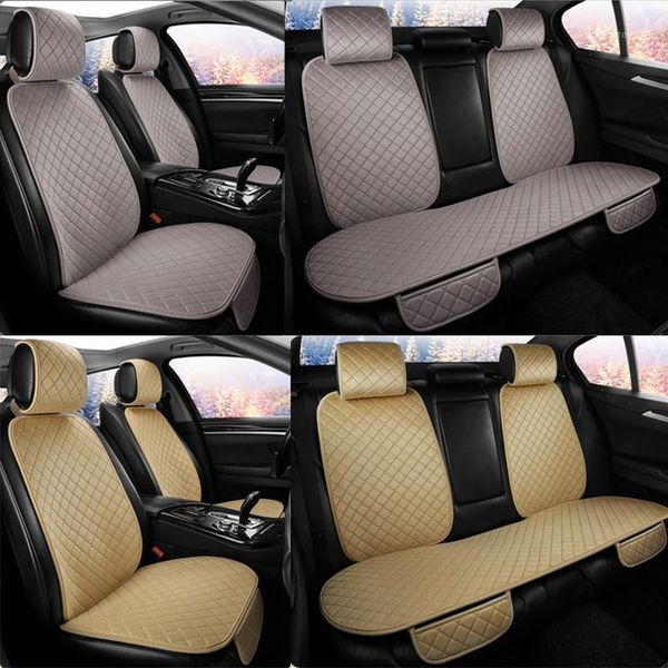 

universal plush car seat cover winter warm auto front rear seat cushion chair pad protector car interior protector1