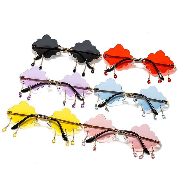 

clouds hanging water drop sunglasses ins men and women funny party glasses cool fashion eyewear 6 colors wholesale, White;black