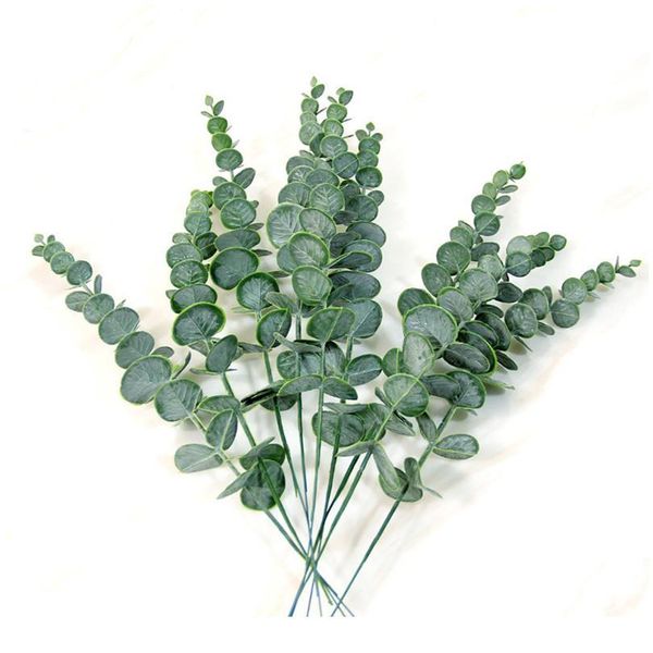 

simulation eucalipto single artificial eucalyptus leaf artificial plants for wedding shooting prop home decoration jlldbi