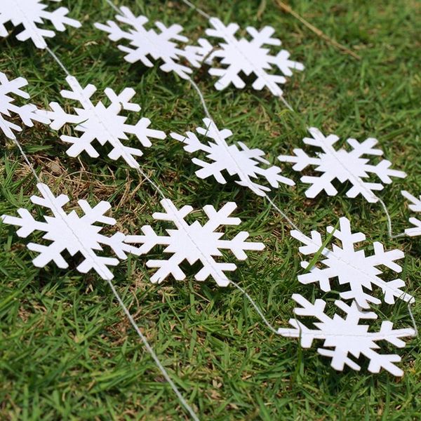 

4m snowflake strings christmas tree hanging pendant ornaments new year party decoration snowflake strip flag garlands wmtvbs
