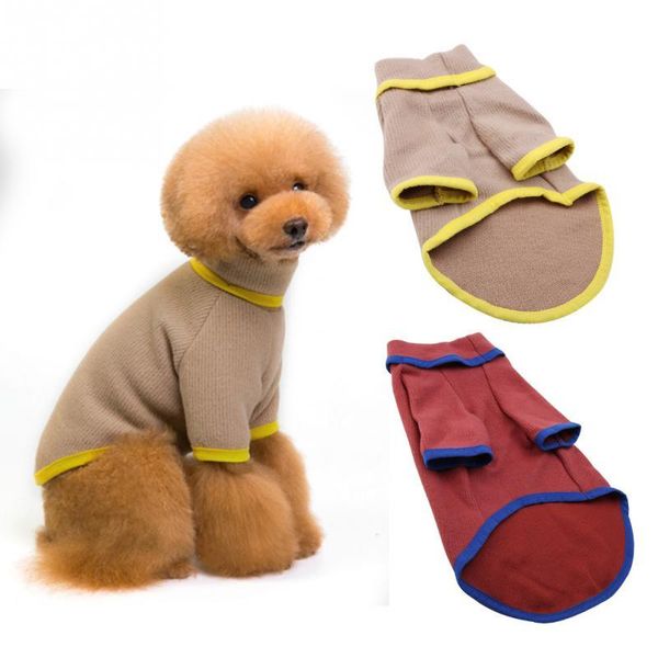 

simple pet dog costume puppy warm clothes high collar dog outfit