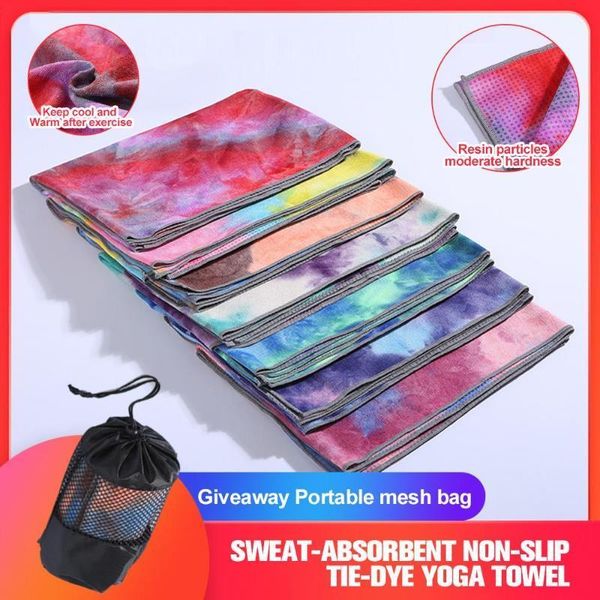 

yoga blankets 183 * 63 cm universal towel non-slip fitness mat printed microfiber tie-dye sports quick-drying1