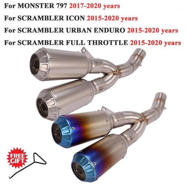 

motorcycle exhaust system slip on for 800 797 escape modified middle tube link pipe double muffler db killer1