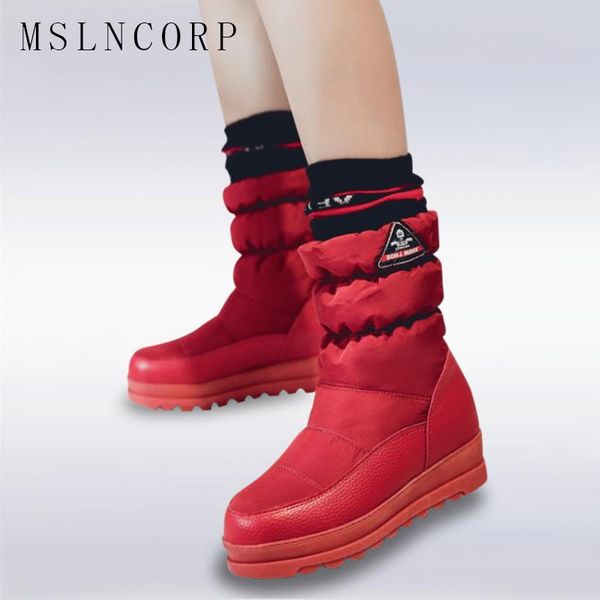 

boots size 34-43 fashion winter ankle down wedges high women snow plush thick fur warm shoes easy wear girl female, Black