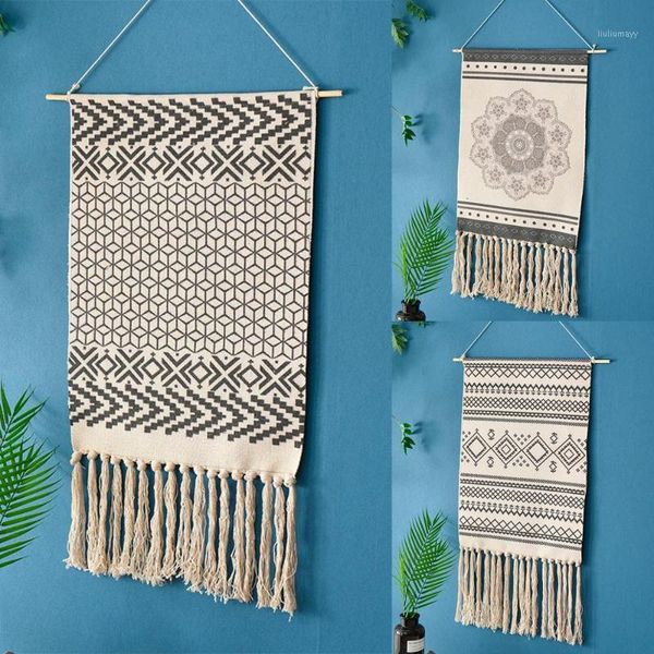 

hand-woven cotton dream catcher tapestry macrame wall hanging bohemian home decor tenture murale tissus tapestry1