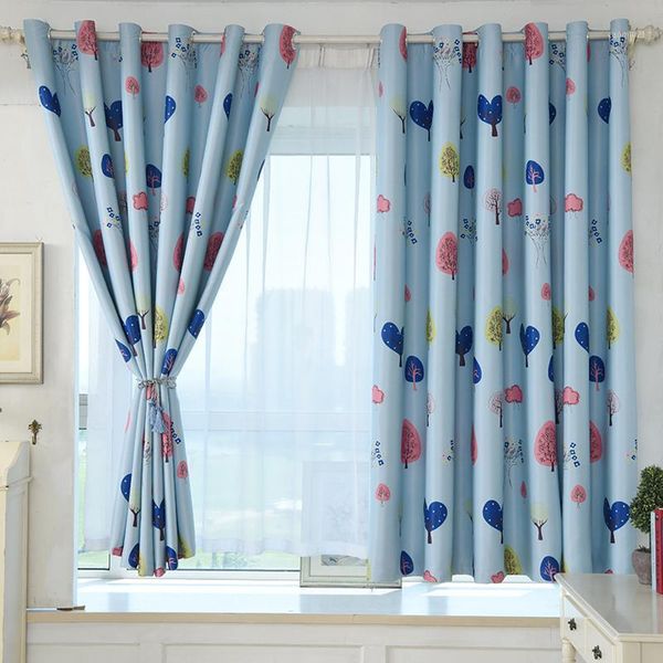 

1 pc children curtains cartoon tree printed curtains for bedroom kids bedroom window living room decoration1