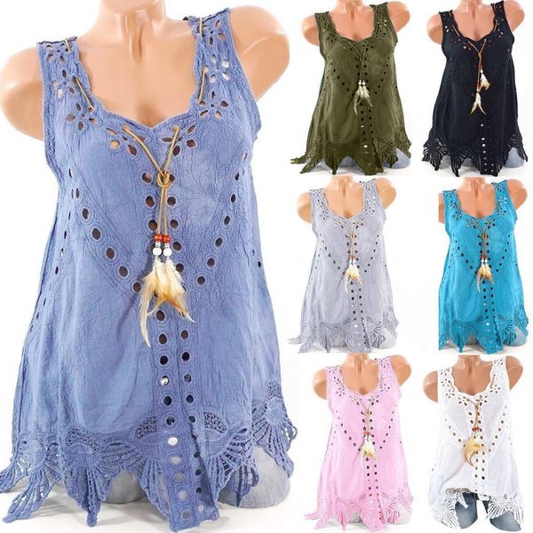 

boho blouse women summer blouse sleeveless loose blouse clothing vintage blouses plus size female, White