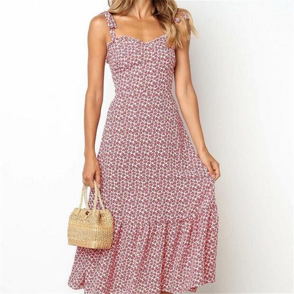 

women boho floral printed summer dresses 2019 new female sleeveless party evening long maxi dress suspenders beach holiday dress1, Black;gray