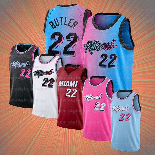 

22 butler jeresy wade jimmy 3 dwayne tyler dwyane pelican herro goran bam dragic adebayo robinson miami heats basketball jersey x5, Black;red