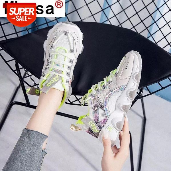 

2021 spring new women lace-up sneakers fashion platform women casual shoes walking comfortable vulcanized shoes zapatos de mujer #dq5a