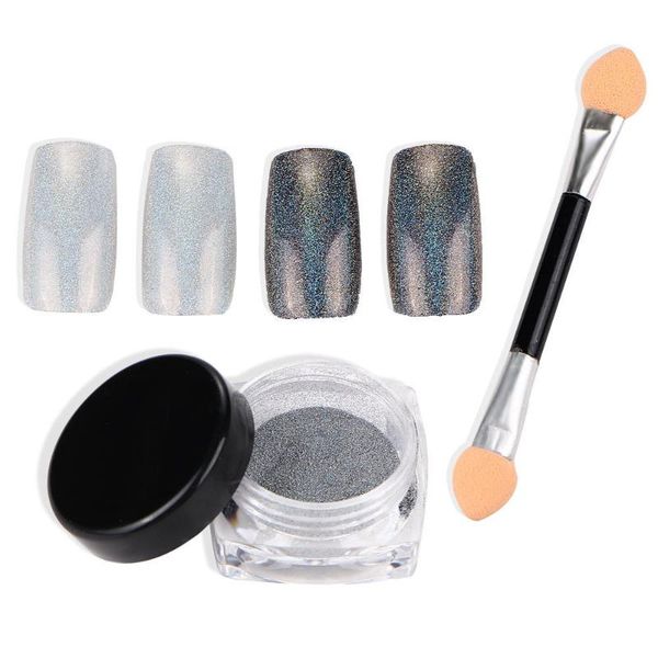 

1pcs nail art mirror pigment powder nail glitter dip powder 2g magic shining chrome decoration, Silver;gold