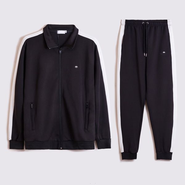 

mens new tracksuits mens active letter tracksuits womens autumn winter two-piece suits youth fashion sportswears black cardigans + pants, Gray