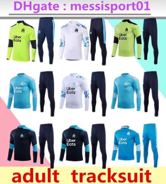 

2020/2021 olympique de marseille tracksuit training suit soccer set l.gustavo payet 2020 2021 new om marseille football coat tracksuit, Black