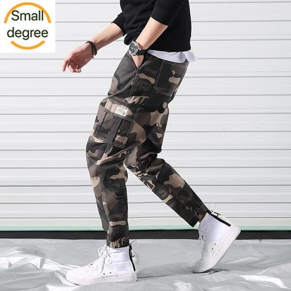 

2020 japanese men's cotton tide brand overalls men's camouflage casual pants trousers outdoor strapping sports pants streetwear1, Black