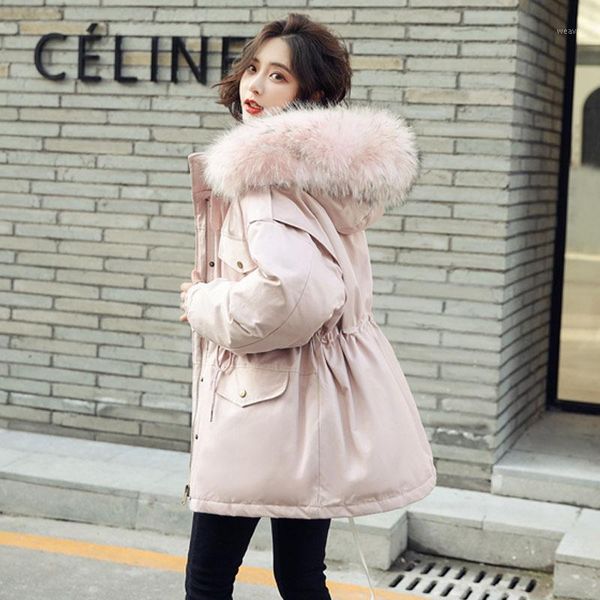 

large real fur 2019 winter jacket women raccoon fur collar hooded thick white duck down coat for women winter parka1, Black