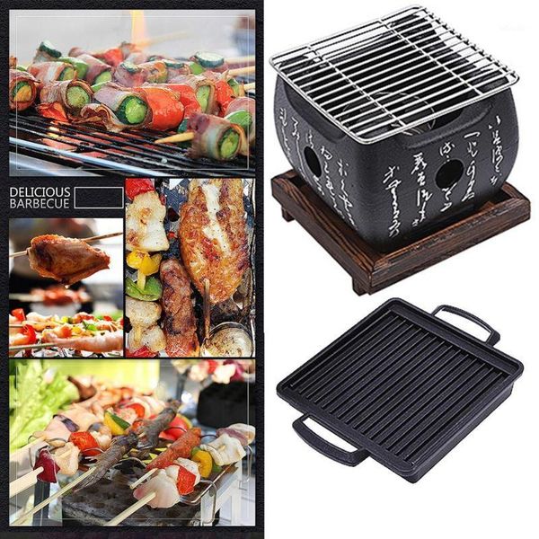

camp kitchen barbecue reusable tools outdoor bbq grill camping cooking patio charcoal accessories plate portable household aluminium alloy1