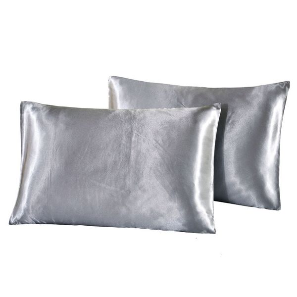 

pillowcase inch 20*26 emulation solid satin color cover summer ice silk pillow case bedding supplie 3 ntnmh
