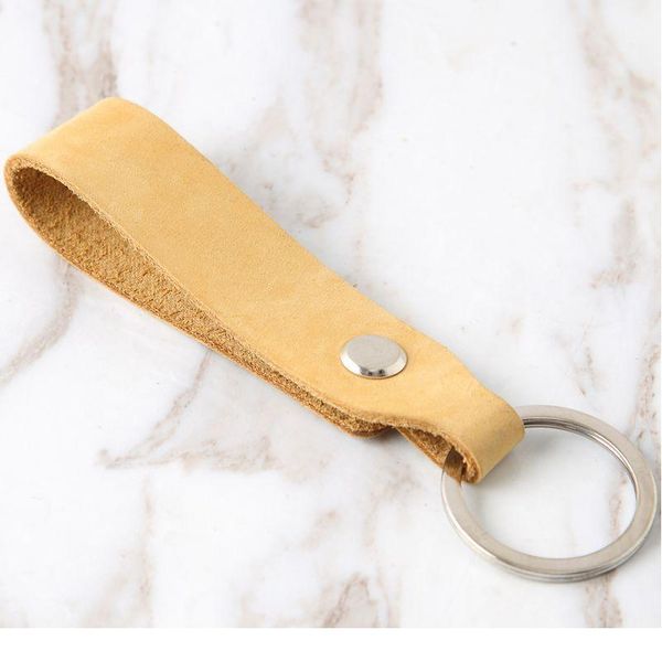 

high-grade cowhide leather car keychain wallet cowhide leather key chain simple waist hanging keychains keyrings k jllxpb