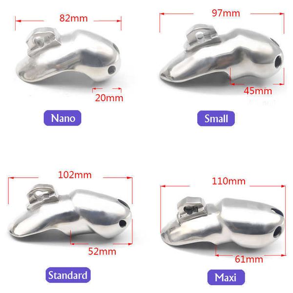

2022 adultshop male latest steel design stainless 4 cock size cage penis ring bondage lock v3 chastity device bdsm toy a380s-1