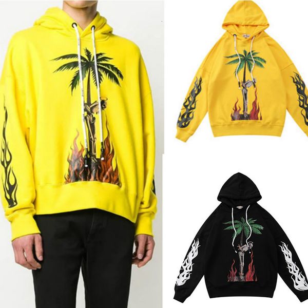 

trendy brand design couple cotton hooded casual long sleeve letter printing black yellow women men hoodies fashion classic