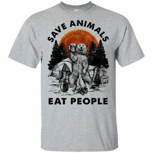 

camping bear save animals eat people men t-shirt s-6xl harajuku funny tee shirt sport hooded sweatshirt hoodie