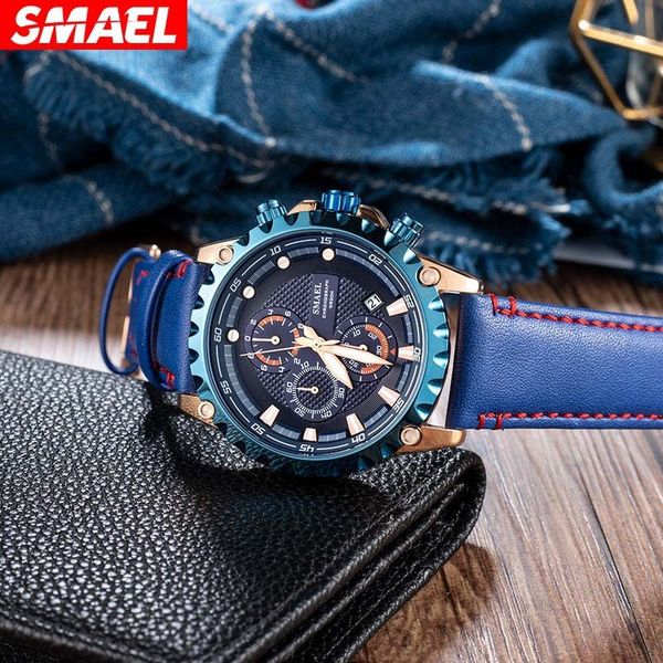 

smael smer men's watch trend outdoor sports waterproof timing business trend men's and women's quartz watches, Slivery;brown