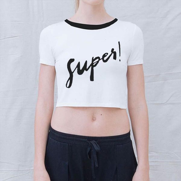 

czccwd 2021 summer shirt women harajuku fashion tilt supes letter printing female t shirt leisure streetwear tumblr o neck shirt, White