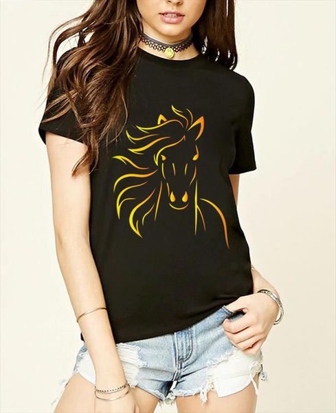 

brand print horse women t shirts 2020 fashion summer short sleeve tshirt girls hip hop t shirt homme brand clothing mma, White