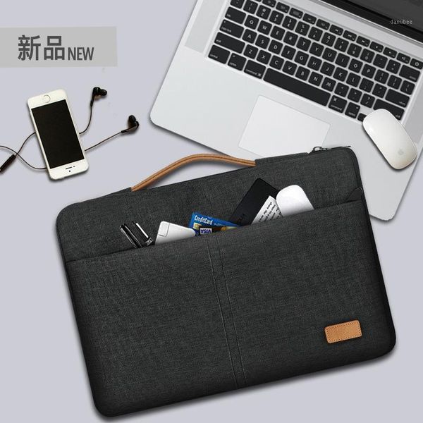 Briefases Men Portafolio for MacBook 13.3 14 15 polegadas Huawei Toin Notebook Escritório Bolsas de Bolsas de Tablets Messenger Cadeia 13 polegadas1