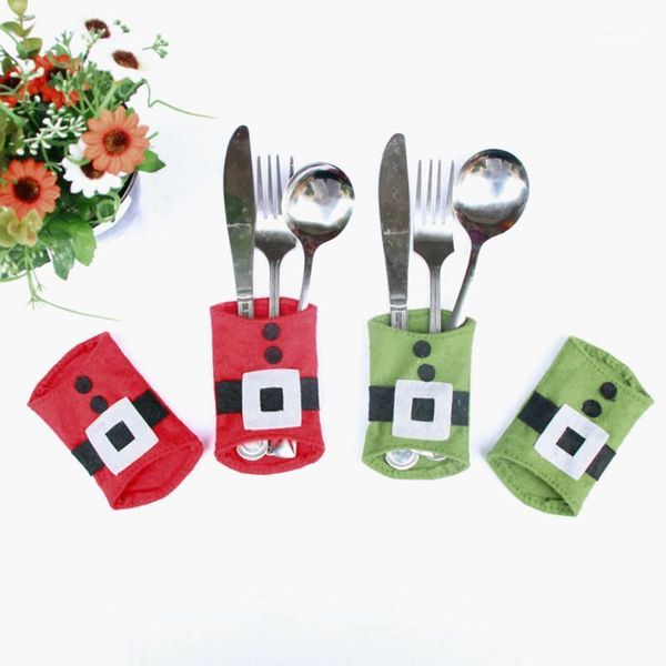 

christmas decorations 4pcs/set santa fork knife covers bags dinner tableware cutlery holder party supplies decoration for home1