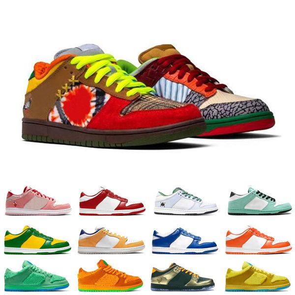 

2020 new womens mens basketball shoes what the dunk sea crystal blue fury laser orang men women discount sneakers trainers shoes size 36-45, White;red